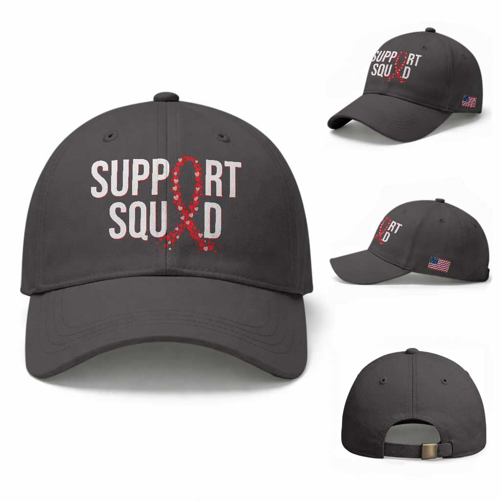 HIV AIDS Awareness Fighter Baseball Cap Support Squad Gift TS12 Baseball Cap Universal Fit Dark Gray Print Your Wear