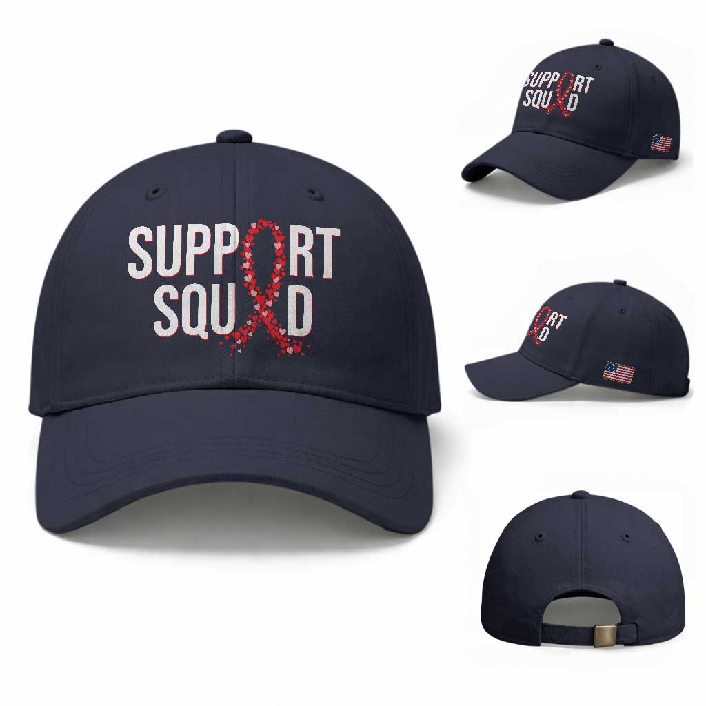 HIV AIDS Awareness Fighter Baseball Cap Support Squad Gift TS12 Baseball Cap Universal Fit Navy Print Your Wear