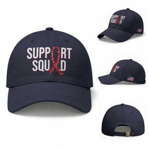 HIV AIDS Awareness Fighter Baseball Cap Support Squad Gift TS12 Baseball Cap Universal Fit Navy Print Your Wear