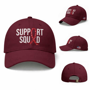 HIV AIDS Awareness Fighter Baseball Cap Support Squad Gift TS12 Baseball Cap Universal Fit Maroon Print Your Wear