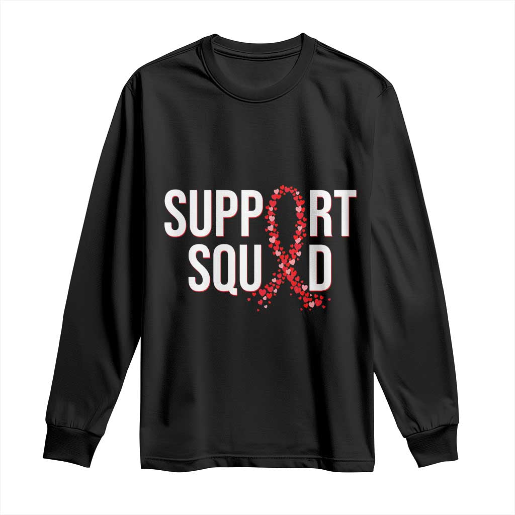 HIV AIDS Awareness Fighter Long Sleeve Shirt Support Squad Gift TS12 Black Print Your Wear