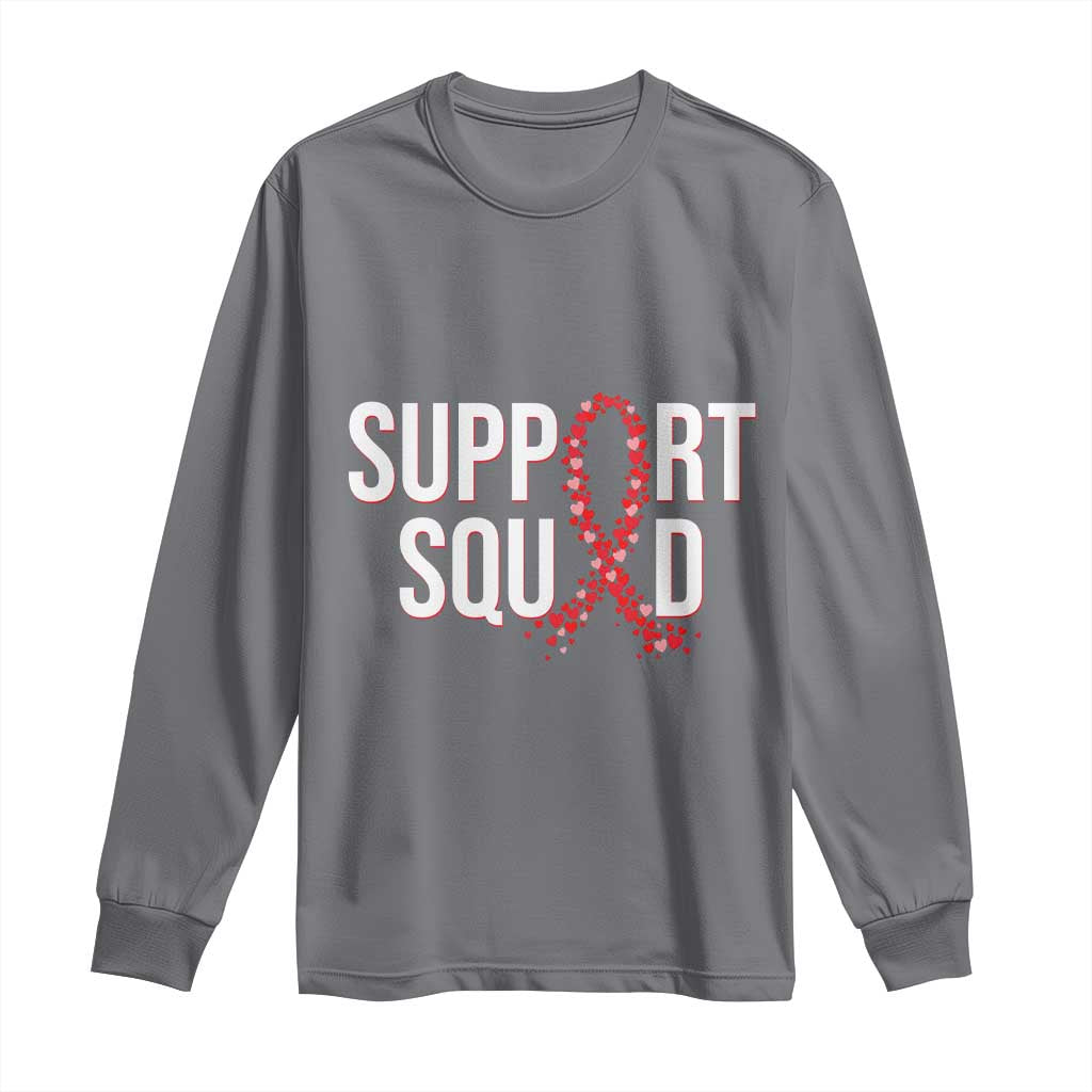 HIV AIDS Awareness Fighter Long Sleeve Shirt Support Squad Gift TS12 Charcoal Print Your Wear