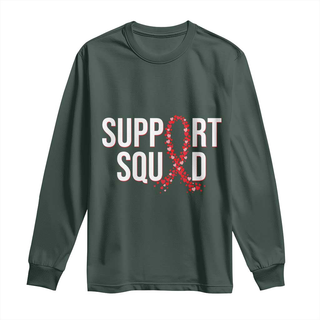 HIV AIDS Awareness Fighter Long Sleeve Shirt Support Squad Gift TS12 Dark Forest Green Print Your Wear
