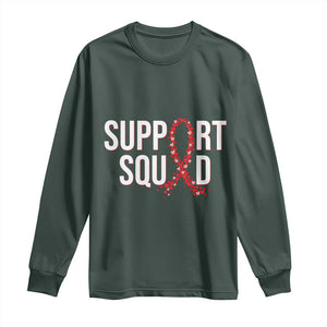 HIV AIDS Awareness Fighter Long Sleeve Shirt Support Squad Gift TS12 Dark Forest Green Print Your Wear