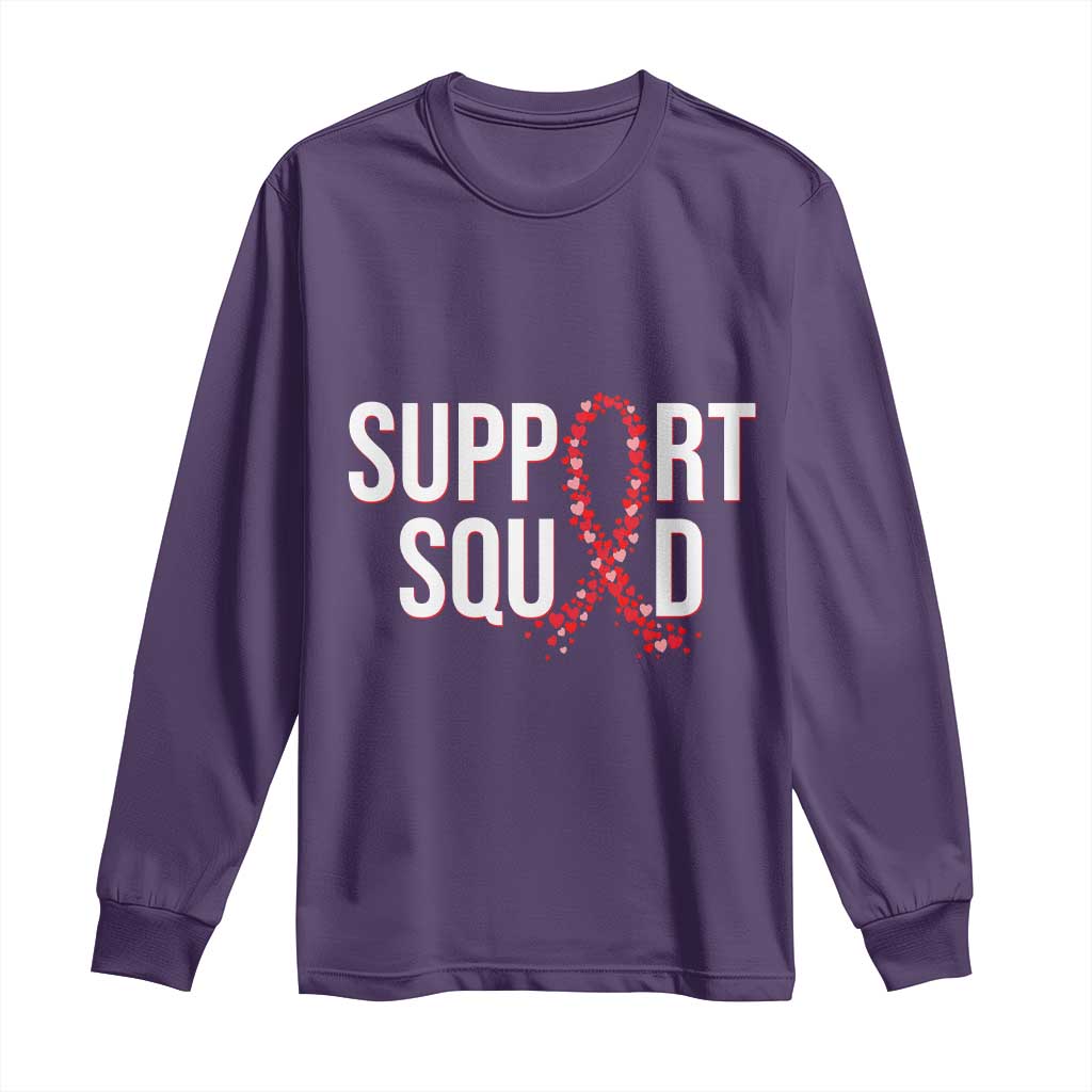 HIV AIDS Awareness Fighter Long Sleeve Shirt Support Squad Gift TS12 Purple Print Your Wear