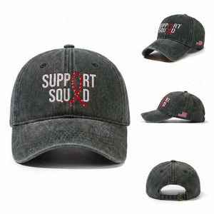 HIV AIDS Awareness Fighter Washed Cotton Baseball Cap Support Squad Gift TS12 Washed Cap Universal Fit Dark Green Print Your Wear
