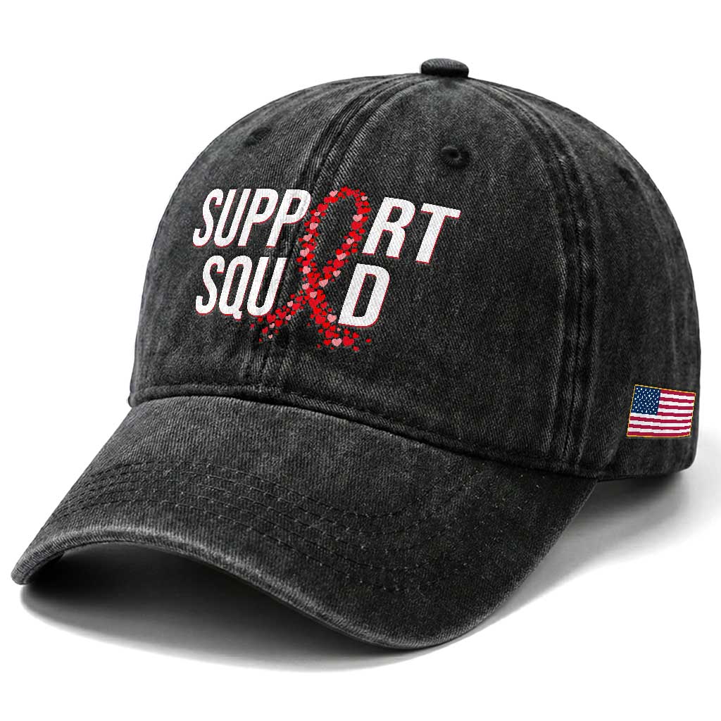 HIV AIDS Awareness Fighter Washed Cotton Baseball Cap Support Squad Gift TS12 Print Your Wear