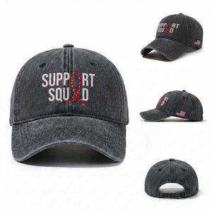 HIV AIDS Awareness Fighter Washed Cotton Baseball Cap Support Squad Gift TS12 Washed Cap Universal Fit Dark Gray Print Your Wear
