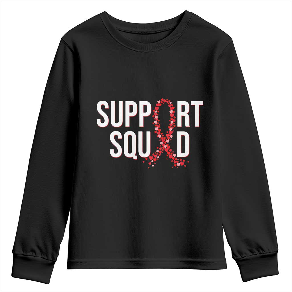 HIV AIDS Awareness Fighter Youth Sweatshirt Support Squad Gift TS12 Black Print Your Wear