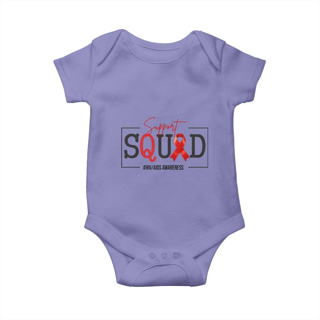 Support Squad Red Ribbon HIV AIDS Awareness Month Gift Baby Onesie TS12 Violet Print Your Wear