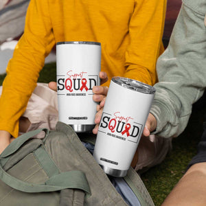 Support Squad Red Ribbon HIV AIDS Awareness Month Gift Tumbler Cup TS12 Print Your Wear