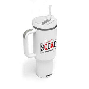 Support Squad Red Ribbon HIV AIDS Awareness Month Gift Tumbler With Handle TS12 Print Your Wear