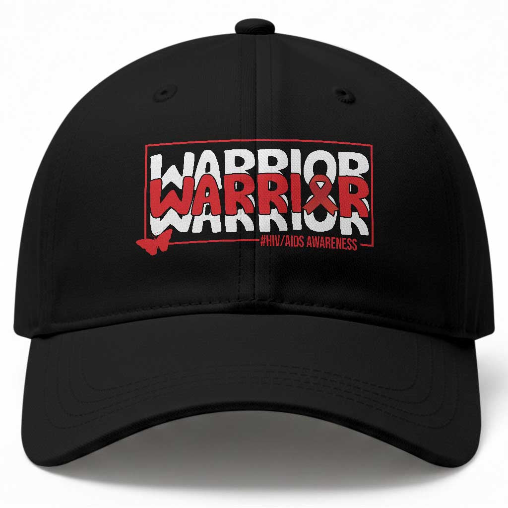HIV Awareness Warrior Baseball Cap Red Ribbon Fighter Gift TS12 Print Your Wear