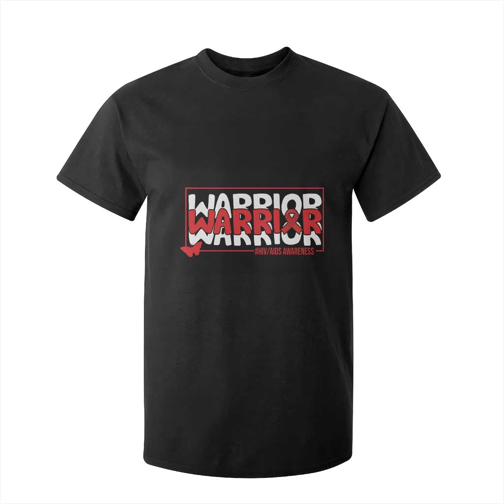 HIV Awareness Warrior T Shirt For Kid Red Ribbon Fighter Gift TS12 Black Print Your Wear