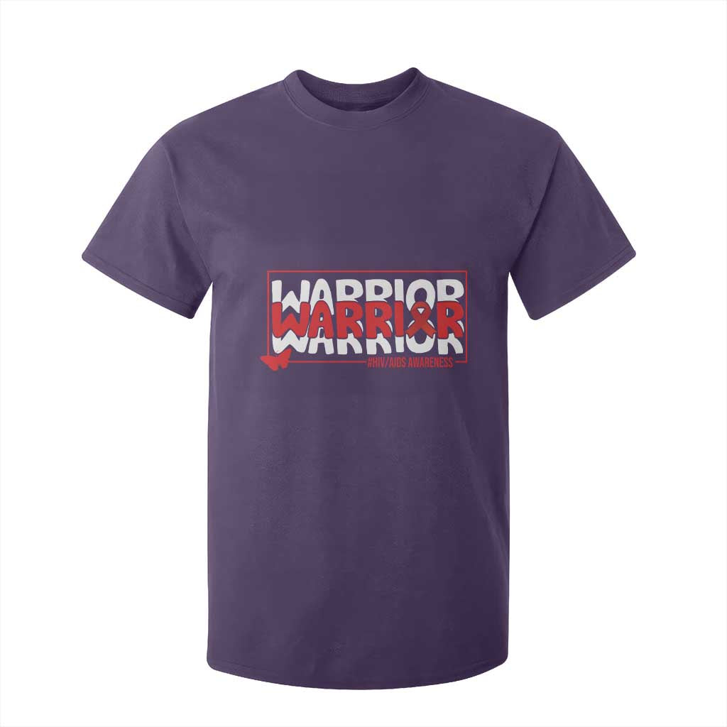 HIV Awareness Warrior T Shirt For Kid Red Ribbon Fighter Gift TS12 Purple Print Your Wear