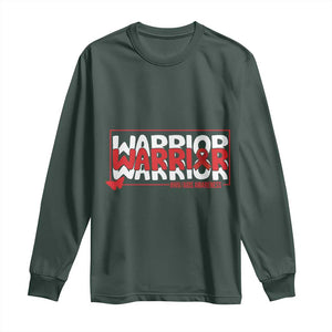 HIV Awareness Warrior Long Sleeve Shirt Red Ribbon Fighter Gift TS12 Dark Forest Green Print Your Wear
