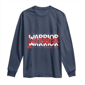 HIV Awareness Warrior Long Sleeve Shirt Red Ribbon Fighter Gift TS12 Navy Print Your Wear