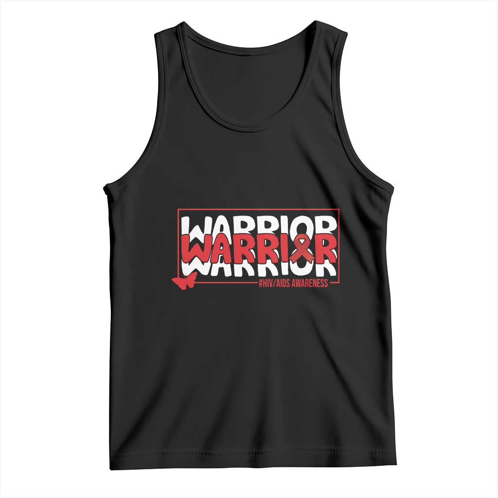 HIV Awareness Warrior Tank Top Red Ribbon Fighter Gift TS12 Black Print Your Wear