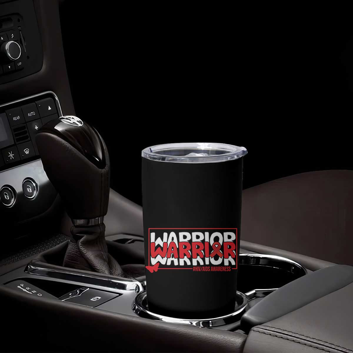 HIV Awareness Warrior Tumbler Cup Red Ribbon Fighter Gift TS12 Print Your Wear