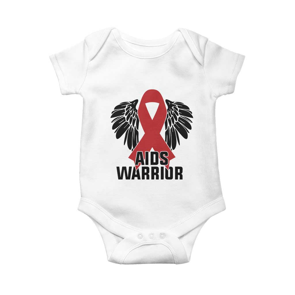Aids Warrior Baby Onesie Red Ribbon HIV Awareness Gift TS12 White Print Your Wear