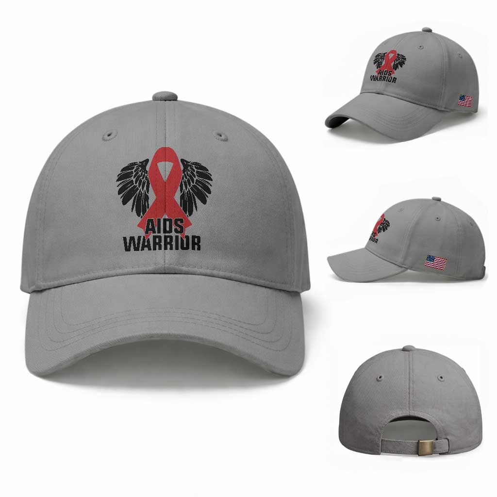 Aids Warrior Baseball Cap Red Ribbon HIV Awareness Gift TS12 Baseball Cap Universal Fit Sport Gray Print Your Wear
