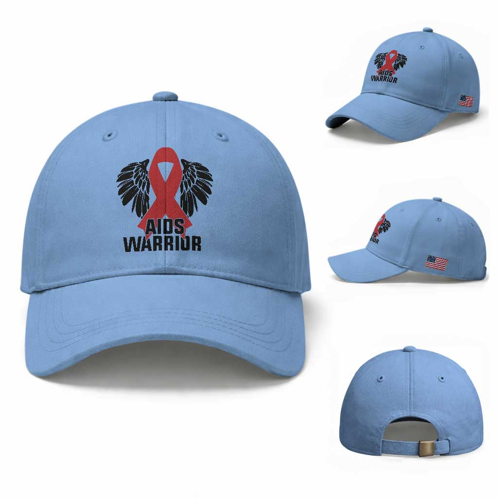 Aids Warrior Baseball Cap Red Ribbon HIV Awareness Gift TS12 Baseball Cap Universal Fit Light Blue Print Your Wear