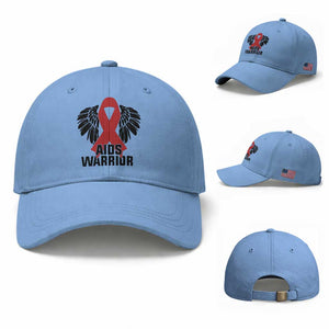 Aids Warrior Baseball Cap Red Ribbon HIV Awareness Gift TS12 Baseball Cap Universal Fit Light Blue Print Your Wear
