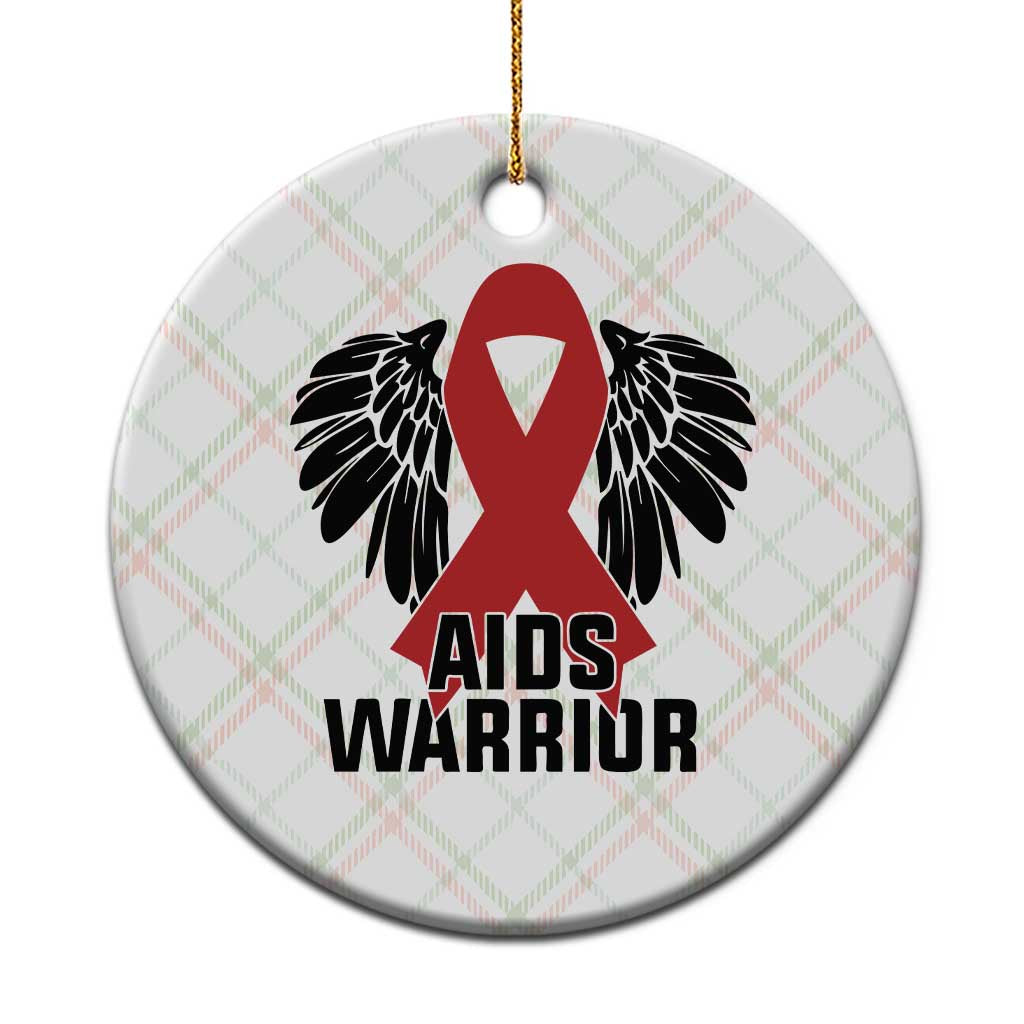 Aids Warrior Ceramic Ornament Red Ribbon HIV Awareness Gift TS12 1pc Christmas Plaid Print Your Wear