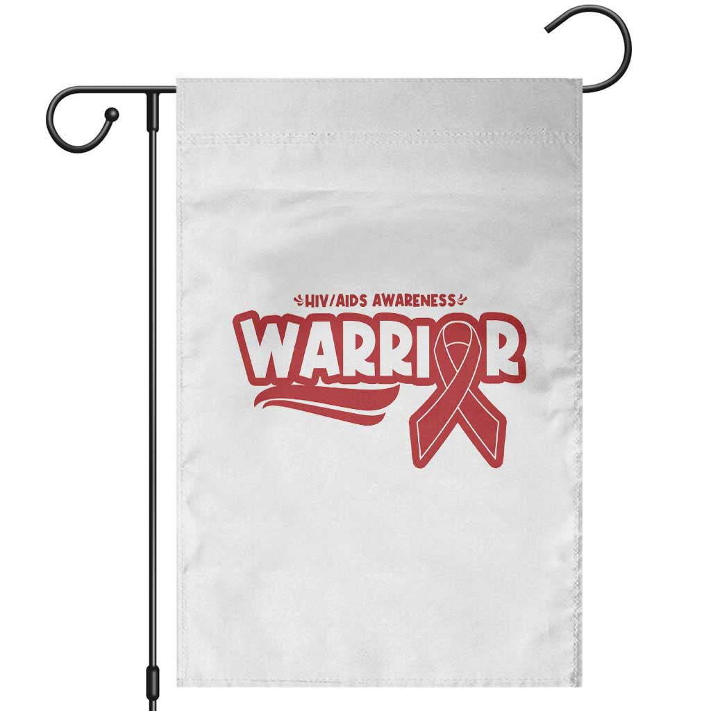 HIV Awareness Warrior Garden Flag Red Ribbon Support Gift TS12 White Print Your Wear