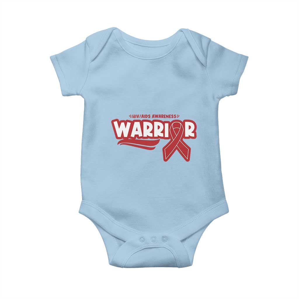 HIV Awareness Warrior Baby Onesie Red Ribbon Support Gift TS12 Light Blue Print Your Wear