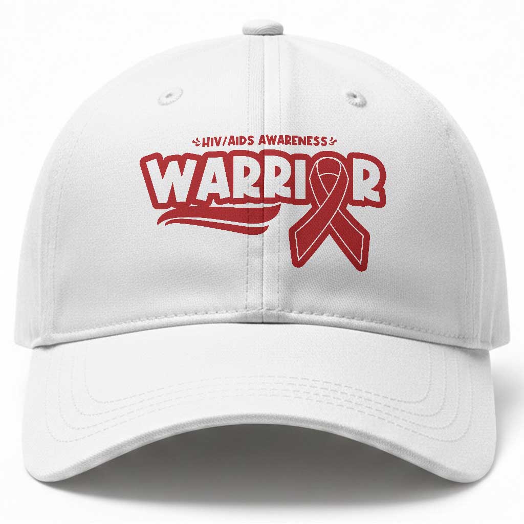 HIV Awareness Warrior Baseball Cap Red Ribbon Support Gift TS12 Print Your Wear