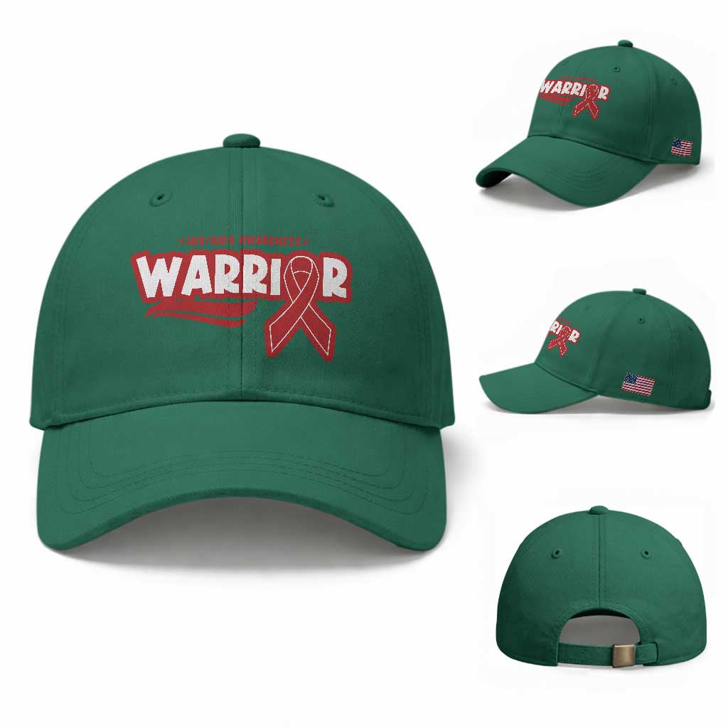 HIV Awareness Warrior Baseball Cap Red Ribbon Support Gift TS12 Baseball Cap Universal Fit Irish Green Print Your Wear