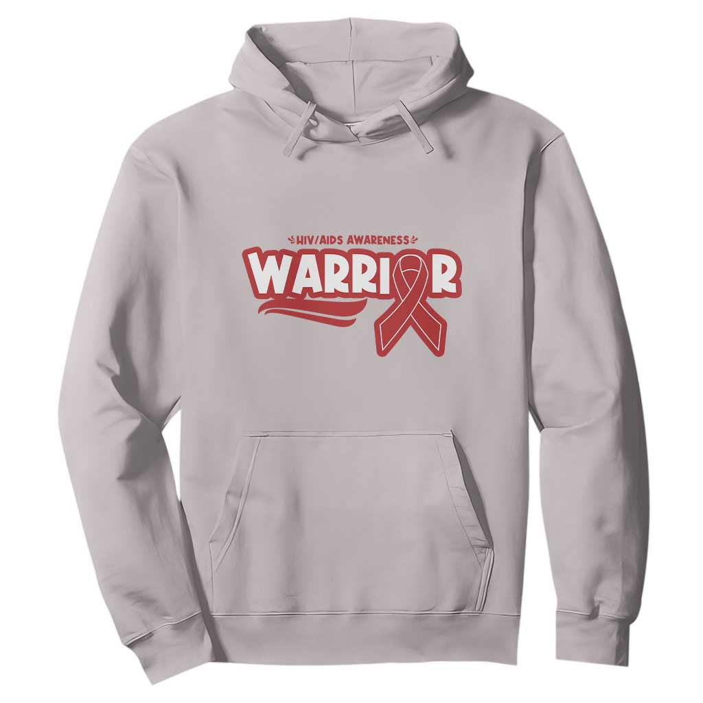 HIV Awareness Warrior Hoodie Red Ribbon Support Gift TS12 Ice Gray Print Your Wear