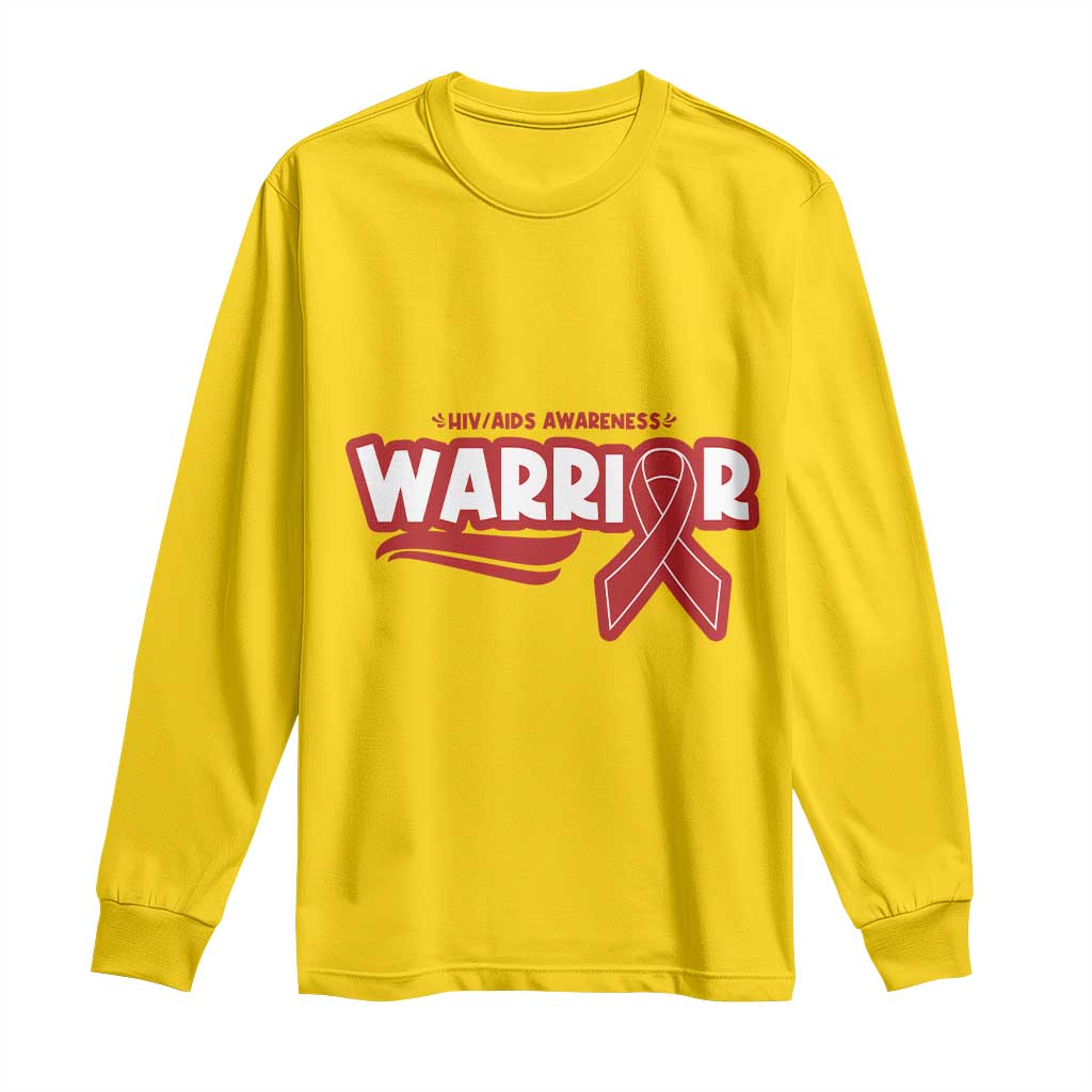 HIV Awareness Warrior Long Sleeve Shirt Red Ribbon Support Gift TS12 Daisy Print Your Wear