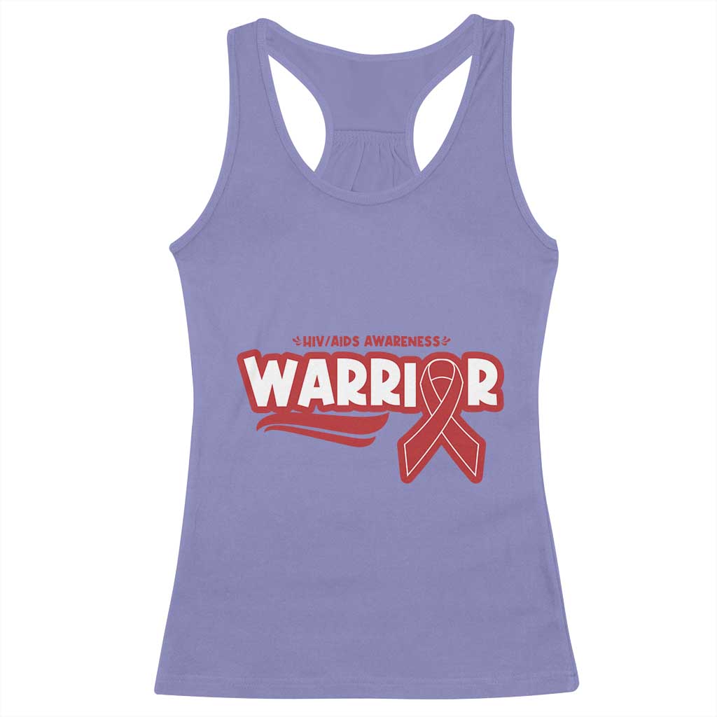 HIV Awareness Warrior Racerback Tank Top Red Ribbon Support Gift TS12 Violet Print Your Wear