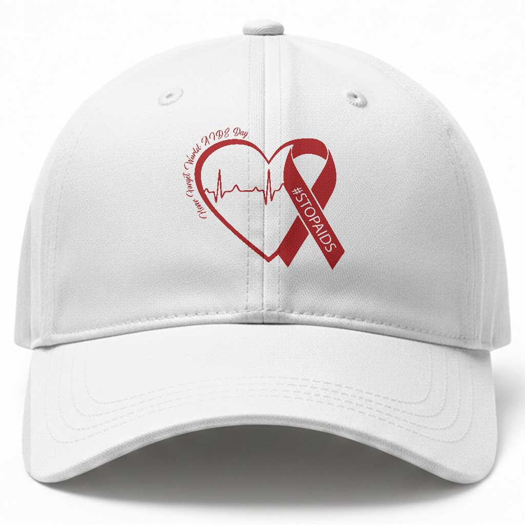 Never Forget World AIDS Day Baseball Cap Red Ribbon HIV Awareness Gift TS12 Print Your Wear