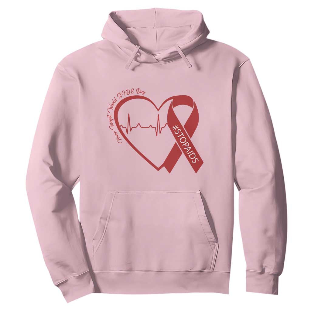 Never Forget World AIDS Day Hoodie Red Ribbon HIV Awareness Gift TS12 Light Pink Print Your Wear