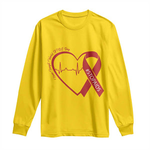 Never Forget World AIDS Day Long Sleeve Shirt Red Ribbon HIV Awareness Gift TS12 Daisy Print Your Wear