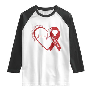 Never Forget World AIDS Day Raglan Shirt Red Ribbon HIV Awareness Gift TS12 White Black Print Your Wear