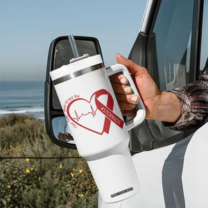 Never Forget World AIDS Day Tumbler With Handle Red Ribbon HIV Awareness Gift TS12 Print Your Wear
