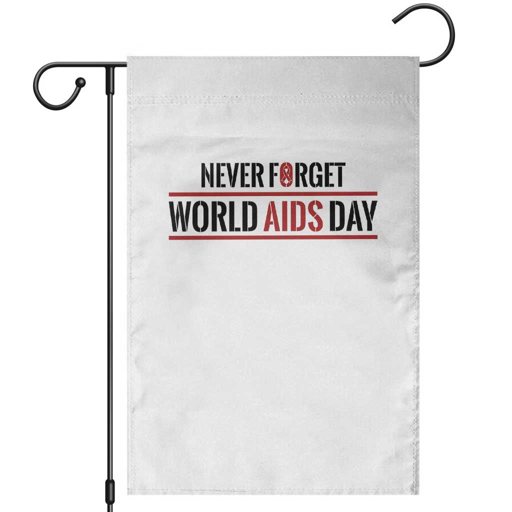 World AIDS Day Never Forget Garden Flag Red Ribbon Support Gift TS12 White Print Your Wear