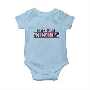 World AIDS Day Never Forget Baby Onesie Red Ribbon Support Gift TS12 Light Blue Print Your Wear