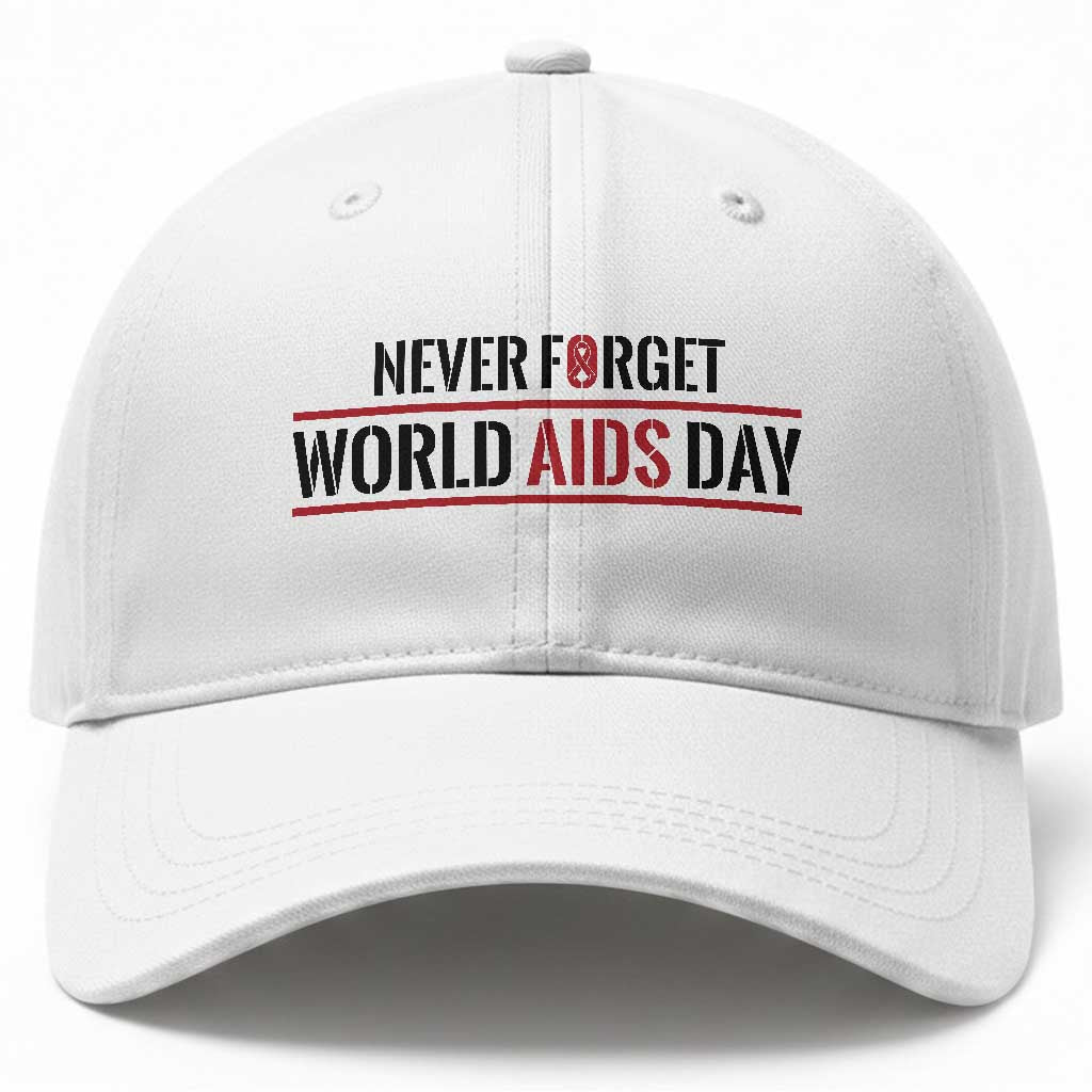 World AIDS Day Never Forget Baseball Cap Red Ribbon Support Gift TS12 Print Your Wear