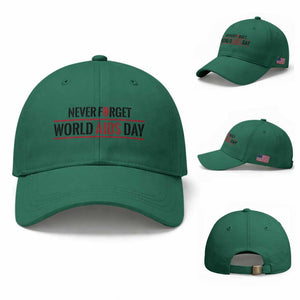World AIDS Day Never Forget Baseball Cap Red Ribbon Support Gift TS12 Baseball Cap Universal Fit Irish Green Print Your Wear