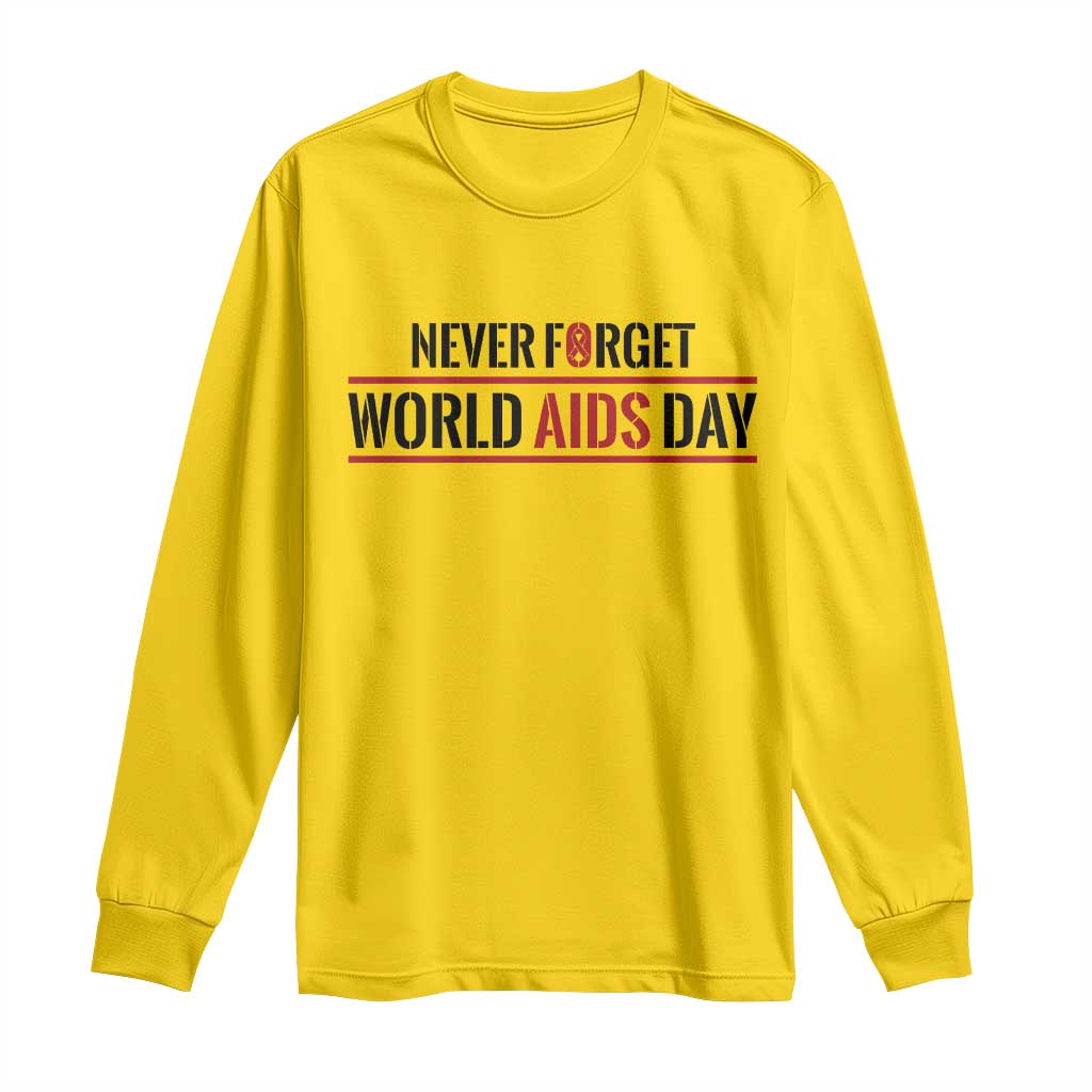 World AIDS Day Never Forget Long Sleeve Shirt Red Ribbon Support Gift TS12 Daisy Print Your Wear