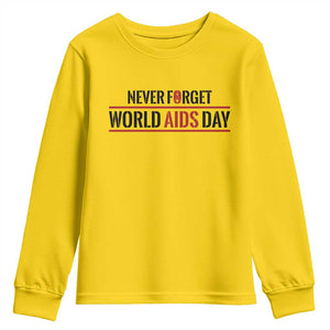 World AIDS Day Never Forget Youth Sweatshirt Red Ribbon Support Gift TS12 Daisy Print Your Wear