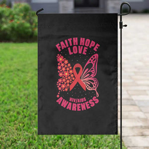 Faith Hope Love HIV Butterfly Garden Flag Awareness Month Gift TS12 Print Your Wear