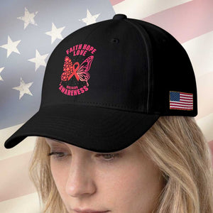 Faith Hope Love HIV Butterfly Baseball Cap Awareness Month Gift TS12 Print Your Wear