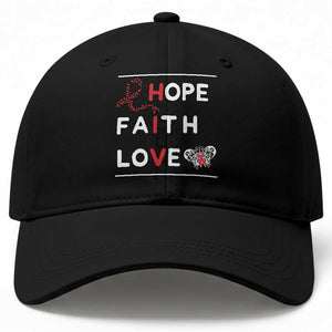 Faith Hope Love HIV AIDS Awareness Baseball Cap Hope Strength Empowerment Gift TS12 Print Your Wear
