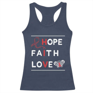 Faith Hope Love HIV AIDS Awareness Racerback Tank Top Hope Strength Empowerment Gift TS12 Navy Print Your Wear